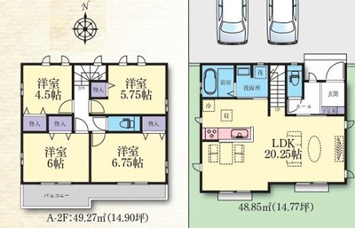 【区画図】 | 海老名市門沢橋6丁目 新築戸建て 全2棟【仲介手数料無料】 | 【仲介手数料無料でご紹介可能です】大樹不動産