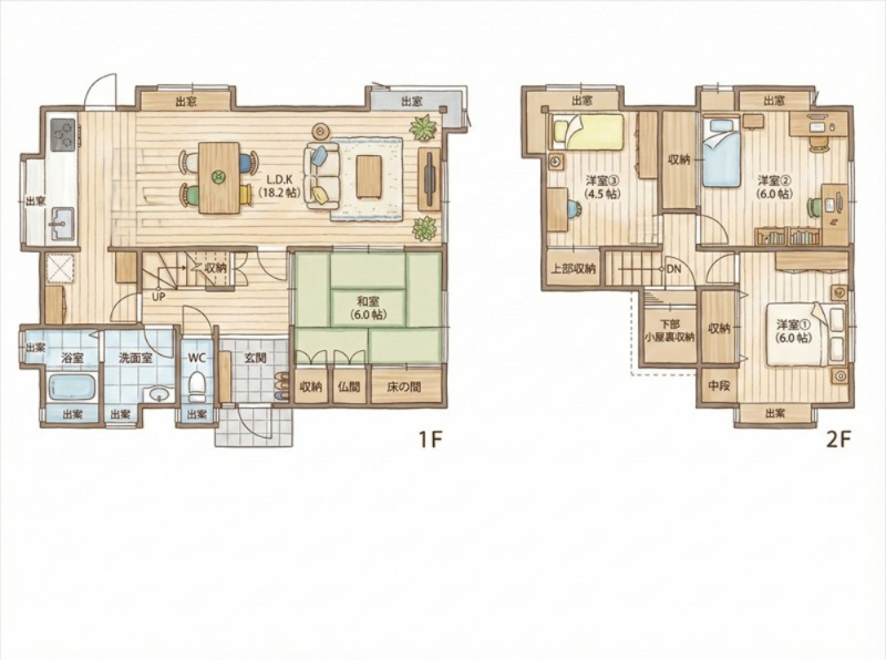 筑紫野市紫６丁目　戸建ての間取り