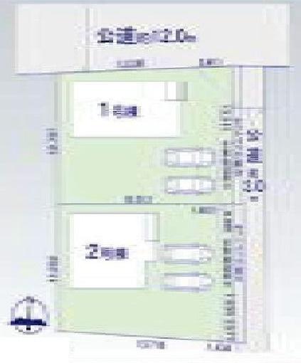 アーバンスタイル前橋市元総社町1期　１号棟の区画図|お車は2台以上駐車可能です。並列駐車で出し入れもしやすいですよ♪