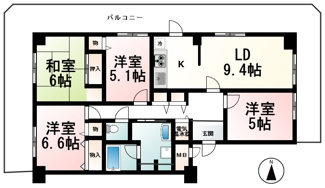 【間取り】 | ネオコーポ大津湖城が丘C棟