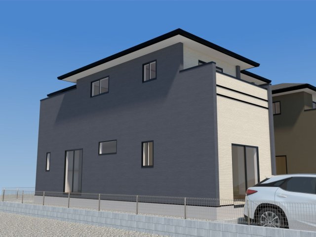 小郡市大保【1号棟】　新築戸建の外観パース|外観パースです