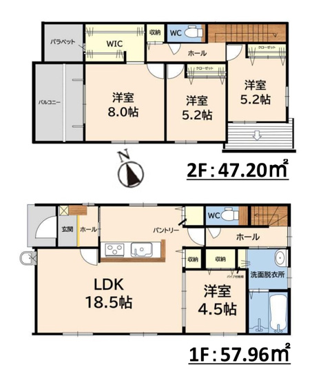 【間取り】 | 春日市須玖南7丁目1期　2号棟（全3棟）【仲介手数料無料・0円】 | 平日、土日祝日もお好きな日時にご見学可能です。お気軽にお問合せ下さい。