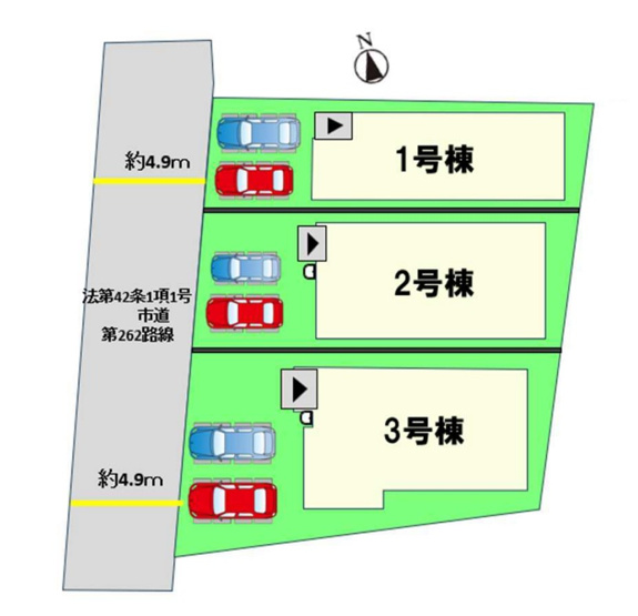 【区画図】 | 春日市須玖南7丁目1期　2号棟（全3棟）【仲介手数料無料・0円】 | 区画図です。2号棟