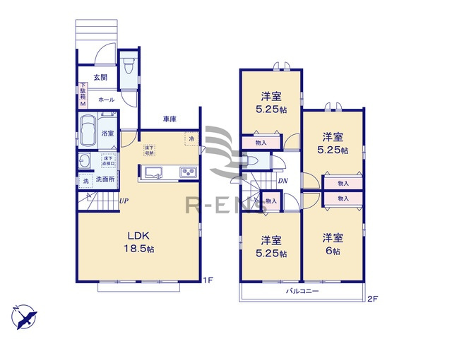 【間取り】 | 練馬区土支田３丁目　新築戸建て | 南面バルコニーで陽当たり良好♪洗濯物もよく乾きます！