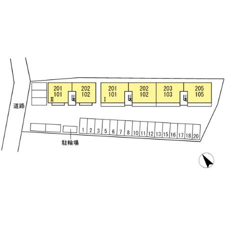 セジュール富田Ⅰの区画図