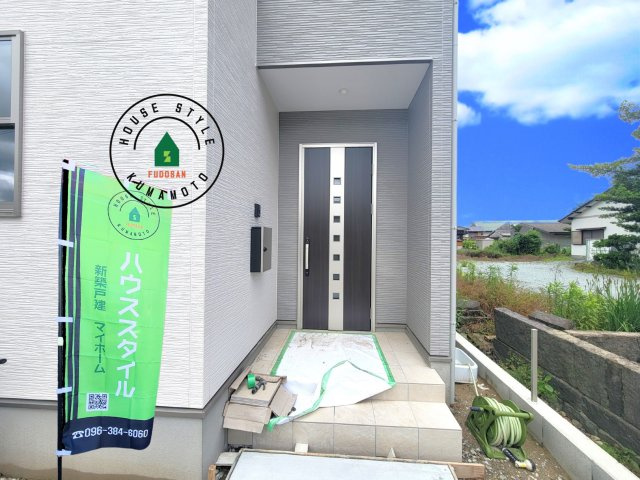 熊本市北区梶尾町第7-1棟（11号棟）　の外観：施工例|おでかけの時も帰った時も、「我が家」を最初に感じでもらえる素敵な空間に。