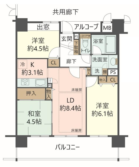 【間取り】 | ファミール新大阪ネクス都 | 南向き・陽当り＆眺望良好・オーナーチェンジ物件