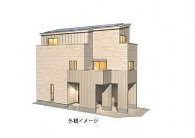 【完成予想図】 | 松原市東新町四丁目　建築条件付き売土地 | SCL・WCLにファミリークローゼットも！収納力とデザイン性を両立した3LDK。