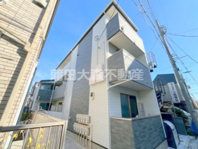 インベスト蒲田East7の外観|2025年10月築　木造地上3階建て総戸数11戸の人気賃貸
東京都大田区東六郷1丁目　京浜急行本線雑色駅徒歩10分、京急蒲田駅徒歩12分、JR京浜東北線蒲田駅徒歩19分