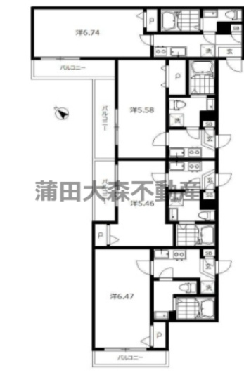 インベスト蒲田East7の区画図