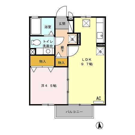 ヴィラ・モナリエール B棟の間取り