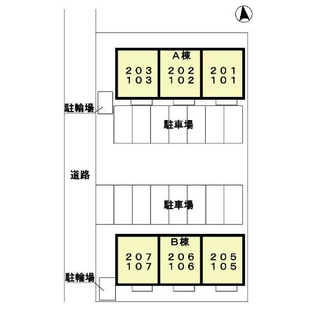 ヴィラ・モナリエール B棟の区画図