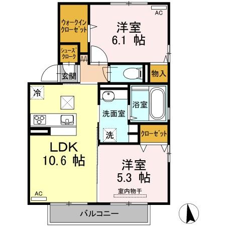 アールエム吉尾 B棟の間取り