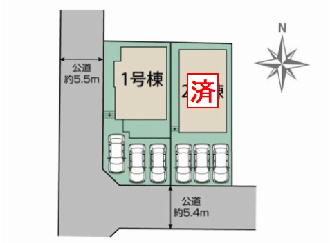 【区画図】 | 【仲介手数料０円】小田原市小竹　新築一戸建て　1号棟　全2棟 | 小田原市小竹　新築一戸建て　全2棟