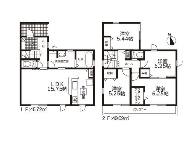 【間取り】 | 東海市荒尾町木戸畑　2号棟
