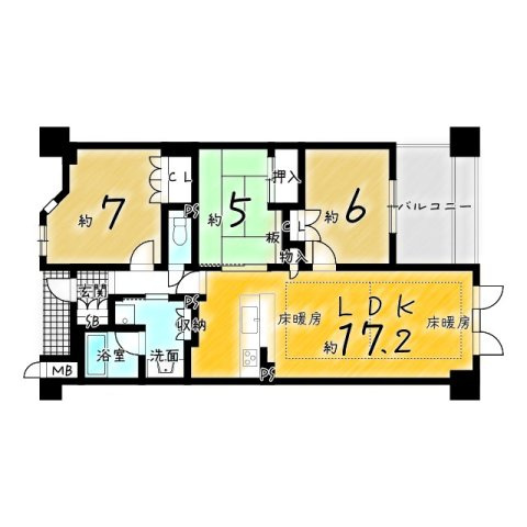 ローレルコート京都北野の間取り
