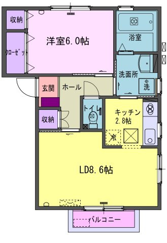 ボーラス北鬼柳Ａの間取り|暮らしと眠りを、きちんと分ける1LDK。