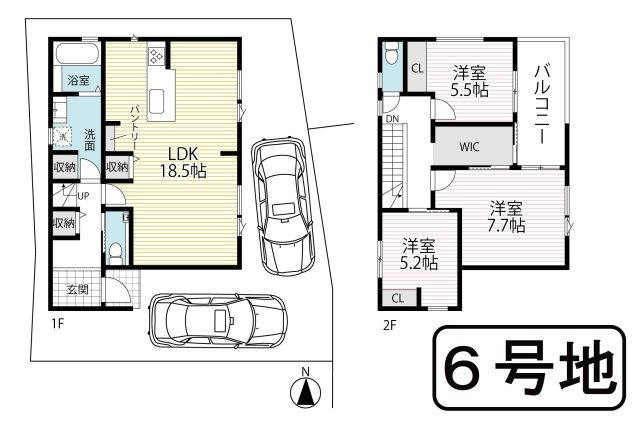 広々リビングの３ＬＤＫ◆インナーバルコニー付き◆駐車スペース２台分有り◆宇治市五ヶ庄上村の間取り