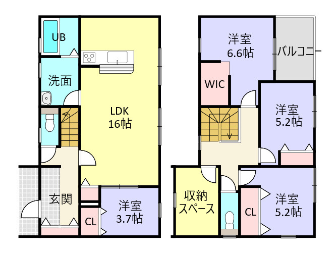 西陵1丁目　新築戸建ての間取り
