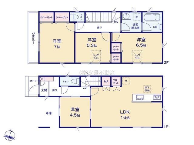 《仲介手数料無料》浦和区大東２丁目23-5新築一戸建てグランパティオの間取り