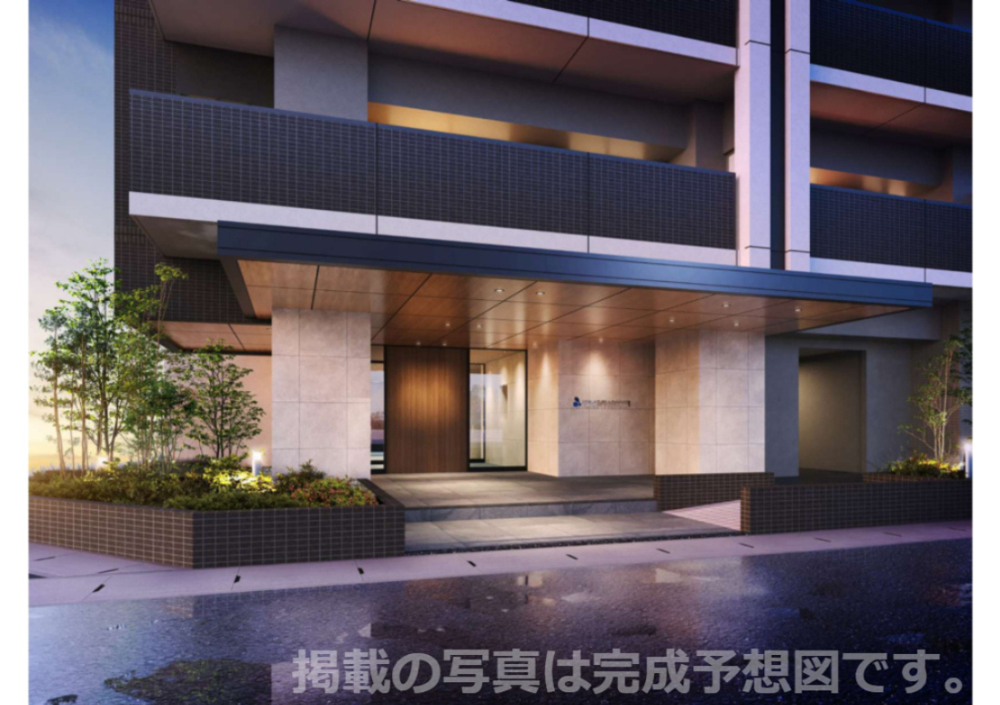 アルファステイツ大元中央公園|ラグジュアリーな雰囲気の漂うエントランス外観です。