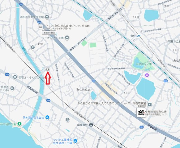 明石市魚住町住吉３丁目　中古戸建の地図
