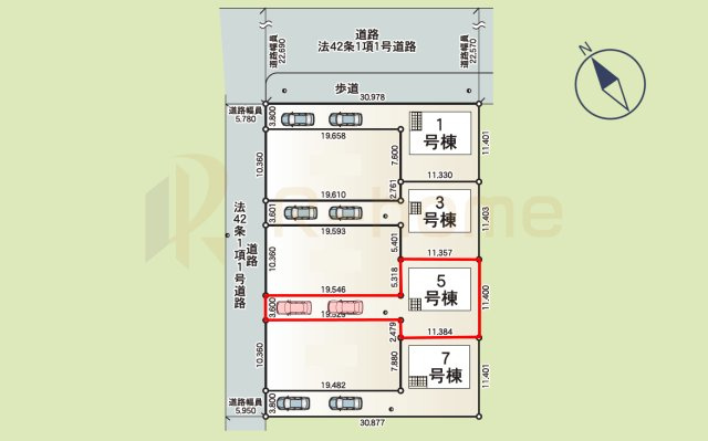 土浦市生田町第4　新築戸建て　5号棟の区画図|大きなお買い物だからこそ、メリット・デメリットを伝えさせて頂きます。
R-homeにお任せください♪