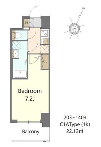 S-RESIDENCE大和田alineの間取り