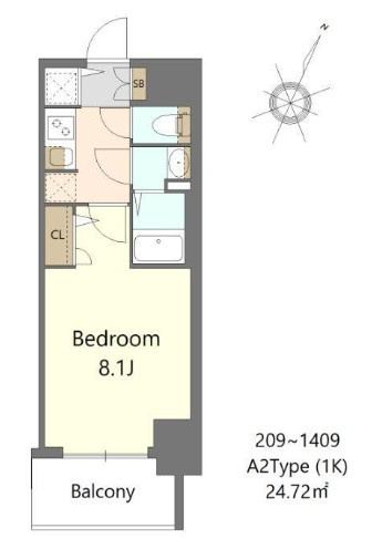 S-RESIDENCE大和田alineの間取り