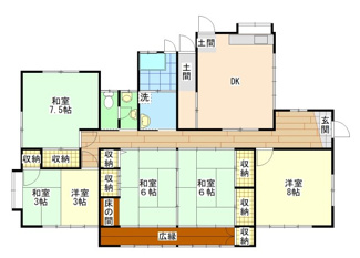 【間取り】 | 宇部市大字吉見 中古住宅／平屋 | シンプルな動線を追求した快適な間取りとなっております。