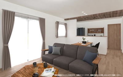 【完成予想図】 | 【LDK　イメージパース
※画像は設計図面を基に作成したイメージです。
