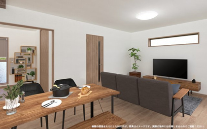 【完成予想図】 | 【LDK　イメージパース
※画像は設計図面を基に作成したイメージです。
