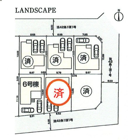 武蔵村山市神明1丁目　新築戸建全6棟の区画図