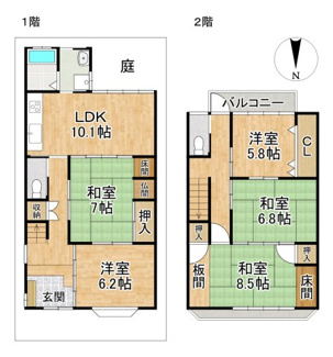 【間取り】 | 小山花ノ木町貸家