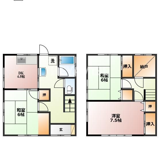 田中町戸建ての間取り