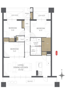 【間取り】ナポレ開成山公園 