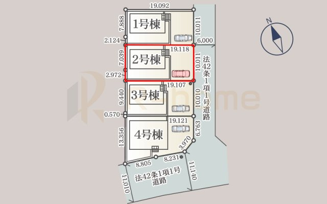 ひたちなか市平磯遠原町第2　新築戸建て　2号棟の区画図|大きなお買い物だからこそ、メリット・デメリットを伝えさせて頂きます。
R-homeにお任せください♪