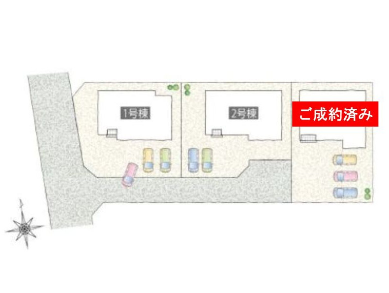 笠間市大田町　新築戸建　1号棟の区画図