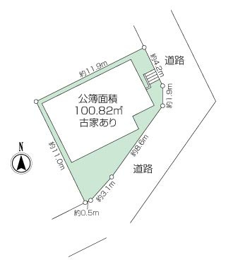 長浦町1丁目古家付き土地の画像