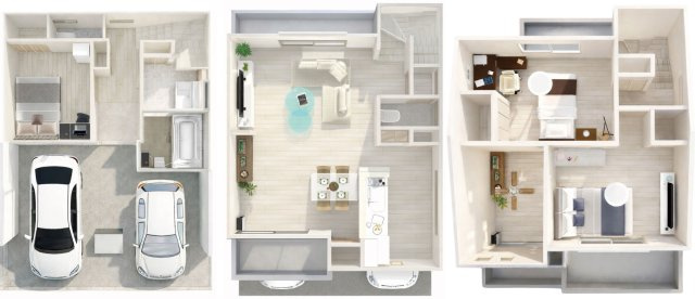 松川町3階建プラン　建築条件付土地の参考プラン|【間取り/イメージパース】お客様のご希望に合わせたイメージパースの作成も承りますのでお気軽にお申し付けください！