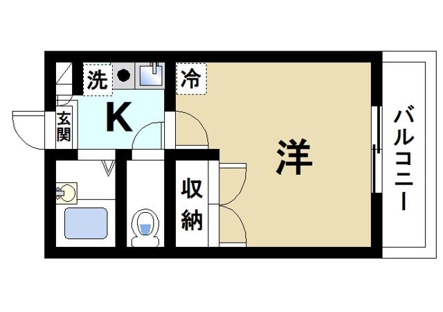 レオパレスウェストコートの間取り|ワンルームの間取り