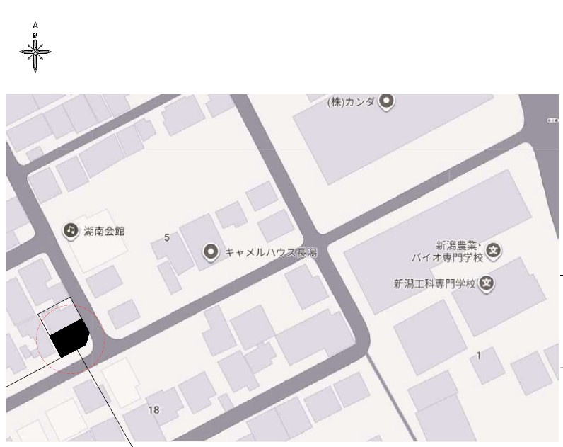 中央区長潟1丁目B棟　新築戸建の地図