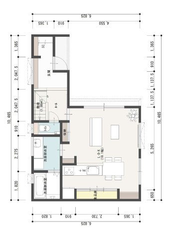 中央区長潟1丁目B棟　新築戸建の間取り|1階間取図