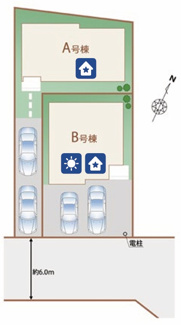 【区画図】 | 【仲介手数料無料！！】日野市落川　新築戸建て（全2棟）A号棟　5090万円