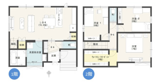 【間取り】 | 新築　三条市曲渕3丁目 | 3LDK駐車スペース2台の間取りとなります。