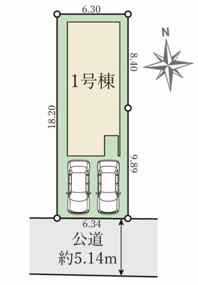 【区画図】 | Terrechez奥田1期1号棟 | 車種によっては3台可能です。