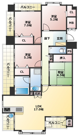 【間取り】 | D’クラディア上熊本マークタワー