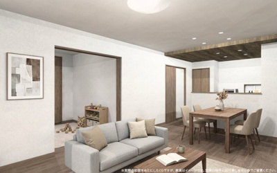 【完成予想図】 | 【LDK　イメージパース】
※画像は設計図面を基に作成したイメージです。