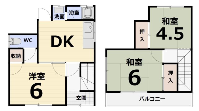 毛穴町　戸建の間取り