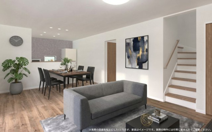 【完成予想図】 | 【LDK　イメージパース】
※画像は設計図面を基に作成したイメージです。